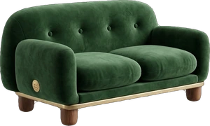 Green velvet sofa